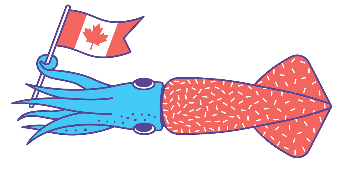 Humboldt Squid with Canada Flag