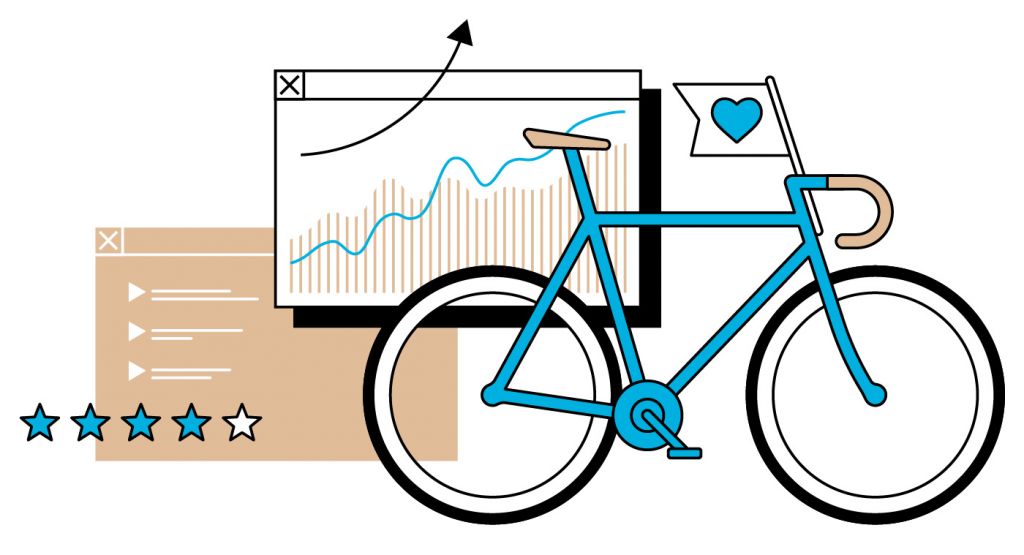 bike with statistics info graphic